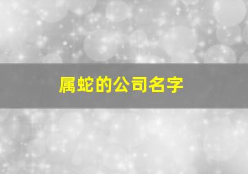 属蛇的公司名字