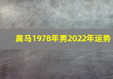 属马1978年男2022年运势