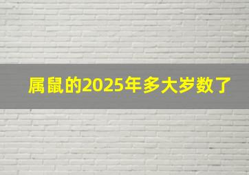 属鼠的2025年多大岁数了