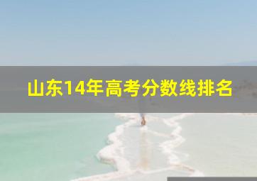 山东14年高考分数线排名