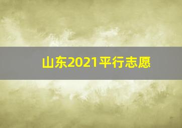 山东2021平行志愿