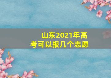 山东2021年高考可以报几个志愿