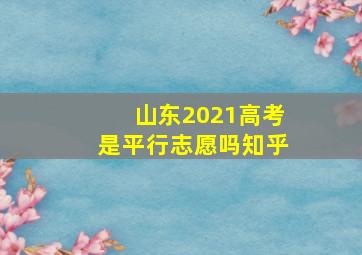 山东2021高考是平行志愿吗知乎