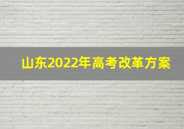 山东2022年高考改革方案