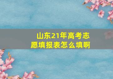 山东21年高考志愿填报表怎么填啊