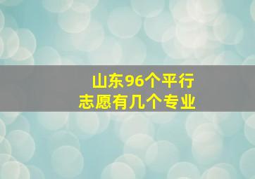 山东96个平行志愿有几个专业