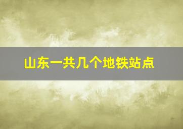 山东一共几个地铁站点