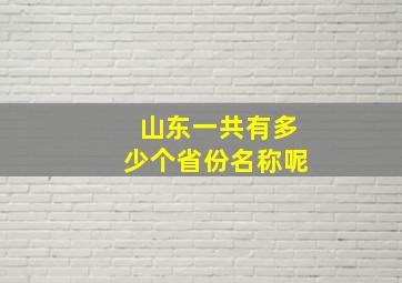 山东一共有多少个省份名称呢