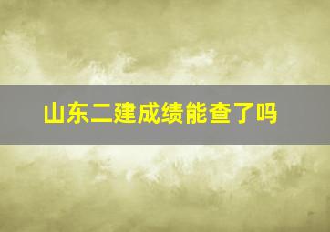 山东二建成绩能查了吗