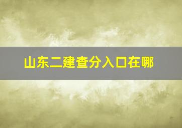 山东二建查分入口在哪