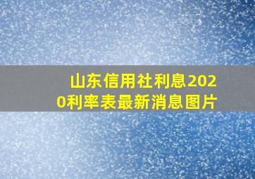 山东信用社利息2020利率表最新消息图片