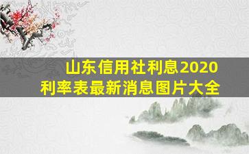 山东信用社利息2020利率表最新消息图片大全