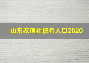 山东农信社报名入口2020