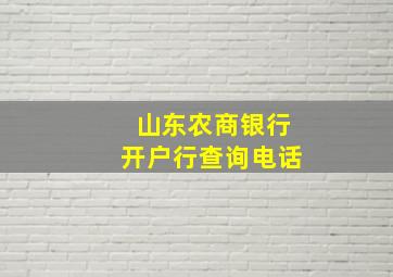 山东农商银行开户行查询电话