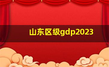 山东区级gdp2023