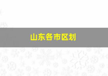 山东各市区划