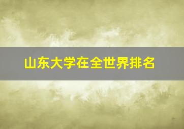 山东大学在全世界排名