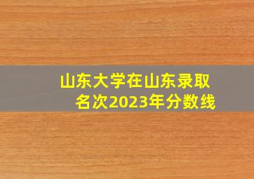 山东大学在山东录取名次2023年分数线