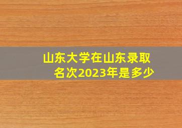 山东大学在山东录取名次2023年是多少