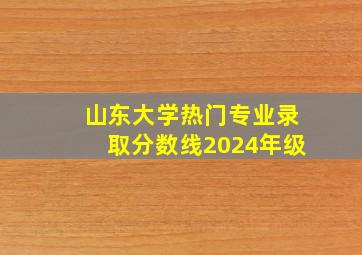 山东大学热门专业录取分数线2024年级