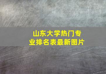 山东大学热门专业排名表最新图片