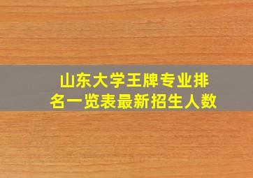 山东大学王牌专业排名一览表最新招生人数