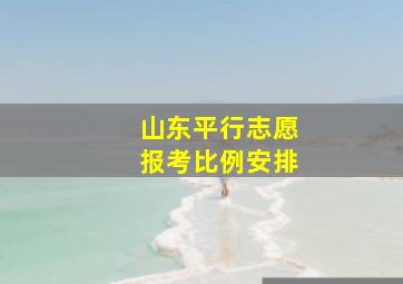 山东平行志愿报考比例安排