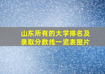 山东所有的大学排名及录取分数线一览表图片