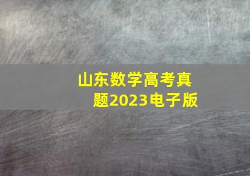 山东数学高考真题2023电子版