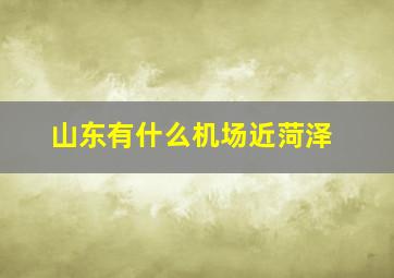 山东有什么机场近菏泽