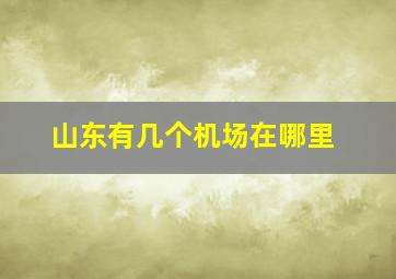 山东有几个机场在哪里