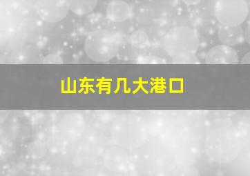 山东有几大港口