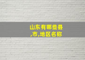 山东有哪些县,市,地区名称