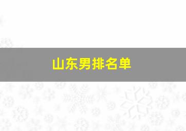 山东男排名单