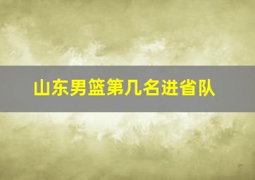 山东男篮第几名进省队