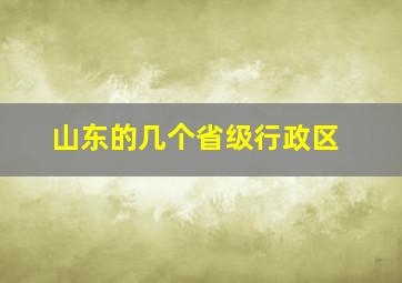 山东的几个省级行政区