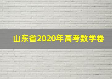 山东省2020年高考数学卷