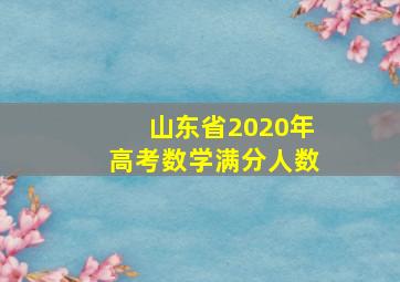 山东省2020年高考数学满分人数