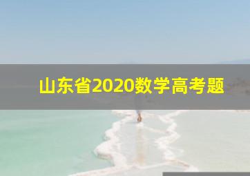 山东省2020数学高考题