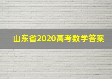 山东省2020高考数学答案