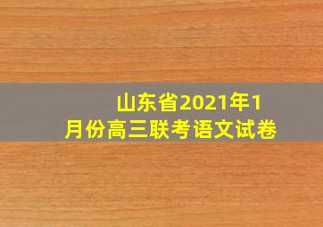 山东省2021年1月份高三联考语文试卷