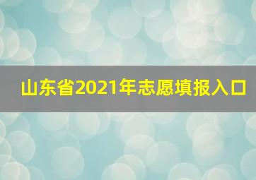 山东省2021年志愿填报入口