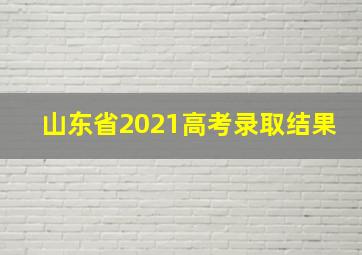 山东省2021高考录取结果