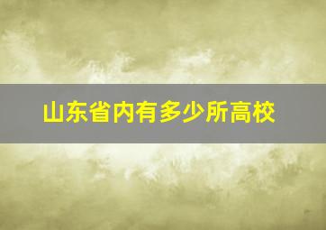 山东省内有多少所高校