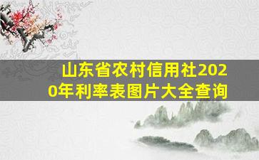 山东省农村信用社2020年利率表图片大全查询