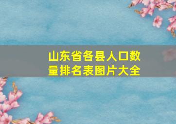 山东省各县人口数量排名表图片大全