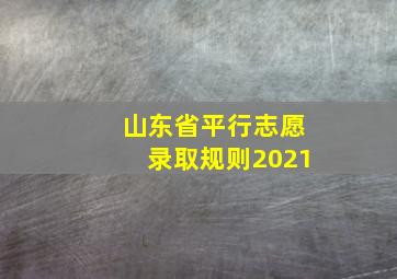 山东省平行志愿录取规则2021