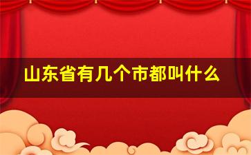 山东省有几个市都叫什么