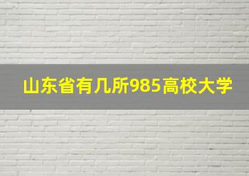 山东省有几所985高校大学