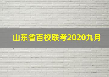 山东省百校联考2020九月